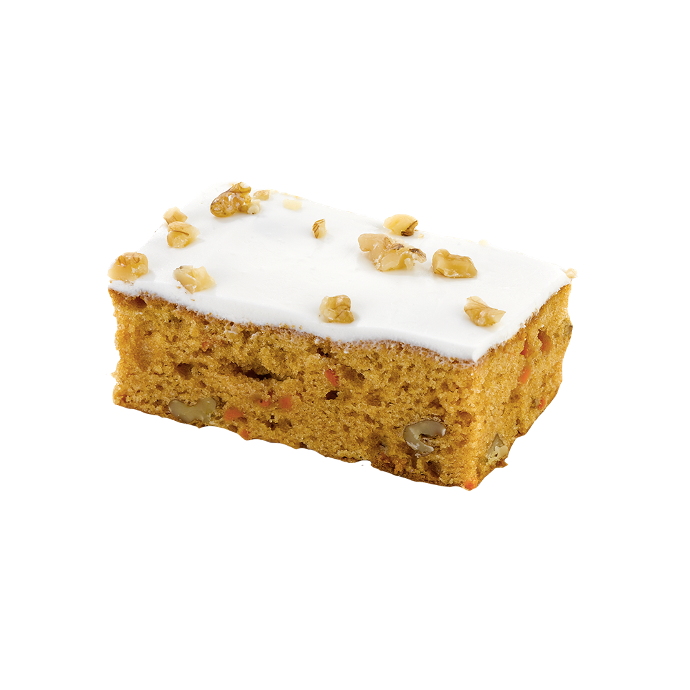 Pastel de zanahoria y nueces, precortado 85g, 63u, LPS 